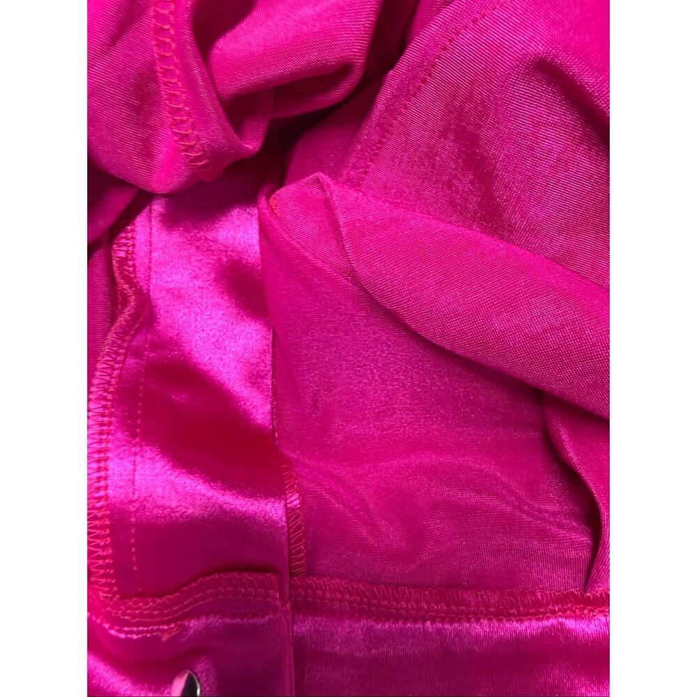 Boutique Brand Hot Pink Satin Cargo Pants Wide Leg Statement Trousers Sz XL - Picture 14 of 15